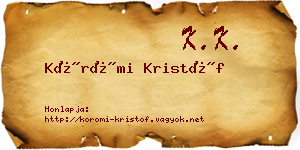 Körömi Kristóf névjegykártya