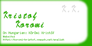 kristof koromi business card